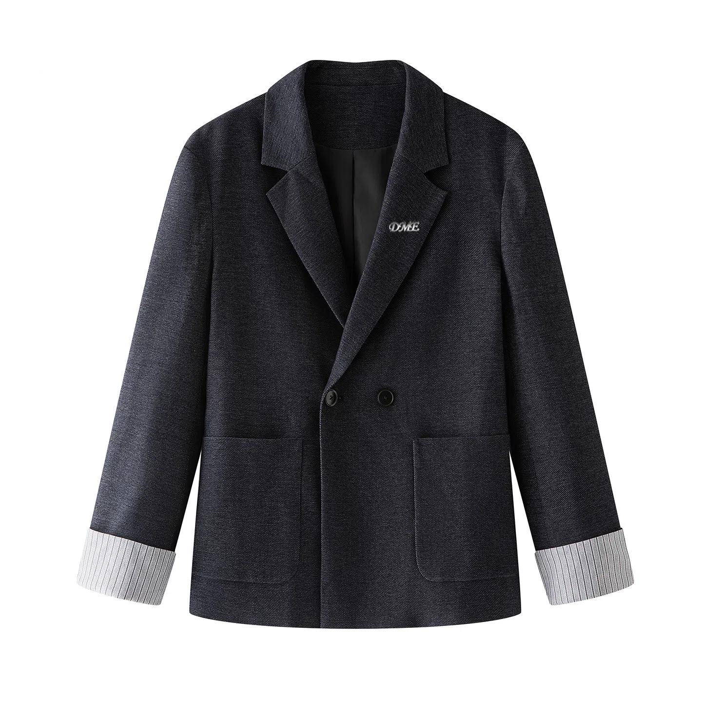 【dme】 秋季时髦双排两粒扣西服上衣气质拉满自带氛围感条纹内饰外套帅气松弛感西装 男女同款