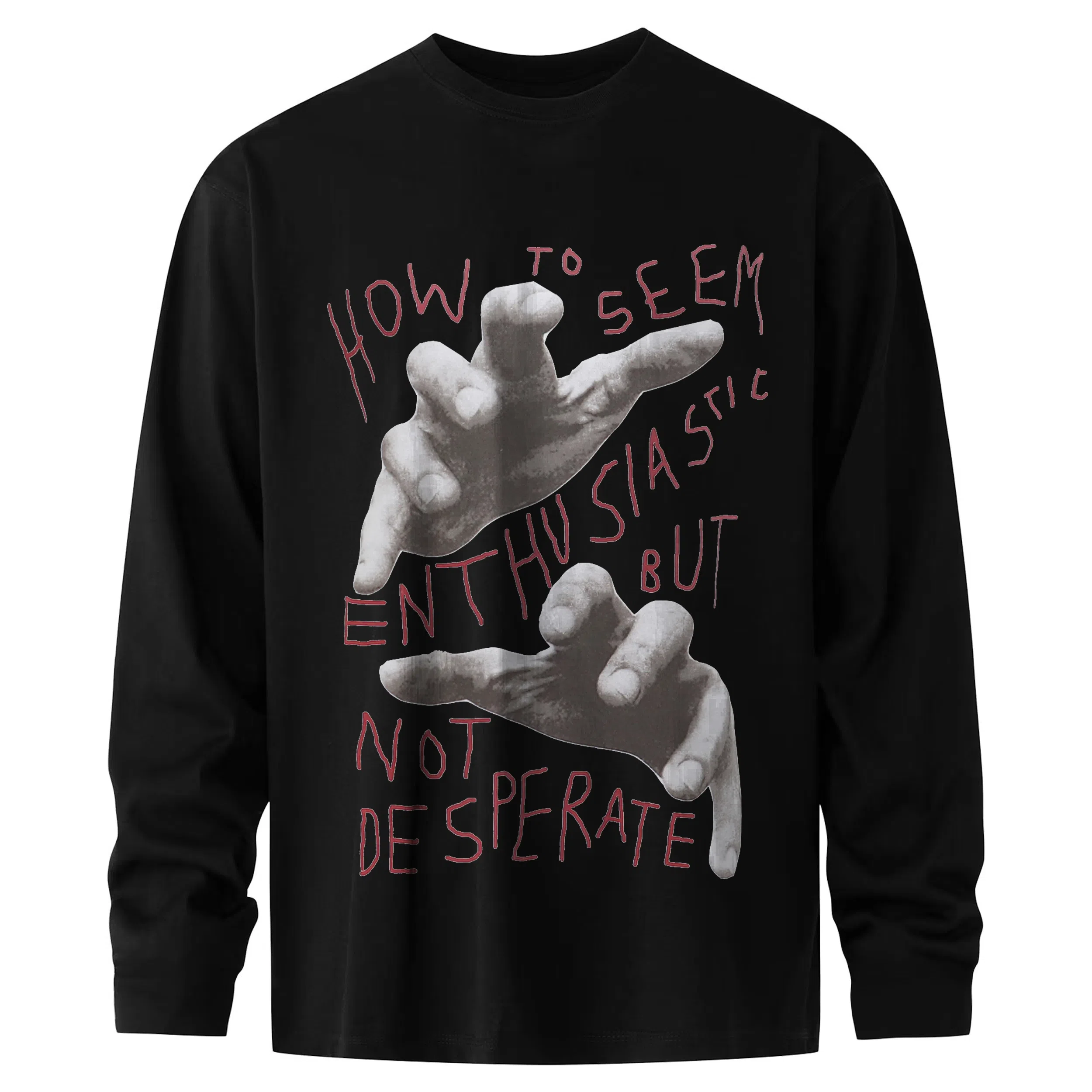 Weiniu Palm Print Long Sleeve Tee