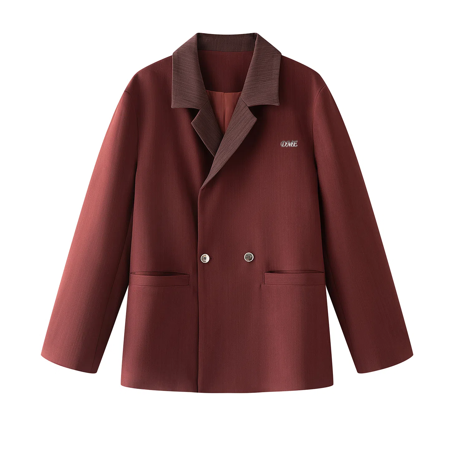 【dme】 多场合高级感拼色西服上衣秋季百搭时髦宽松时尚潮牌品质外套高回头率休闲西装 男女同款