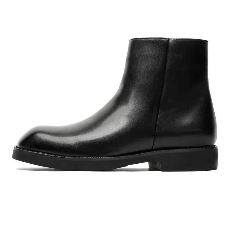 合成革 时尚潮流底厚增高百搭之选 短靴 男款 黑色