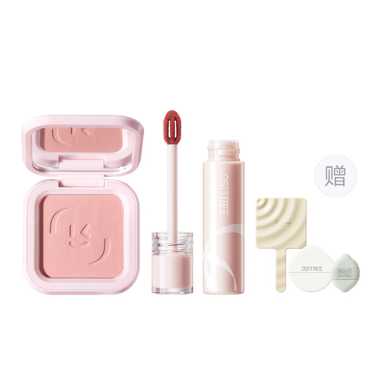 柳丝木 元气蜜桃系列 彩妆套装 易上色丝绒自然磨皮哑光修饰肤色修饰轮廓