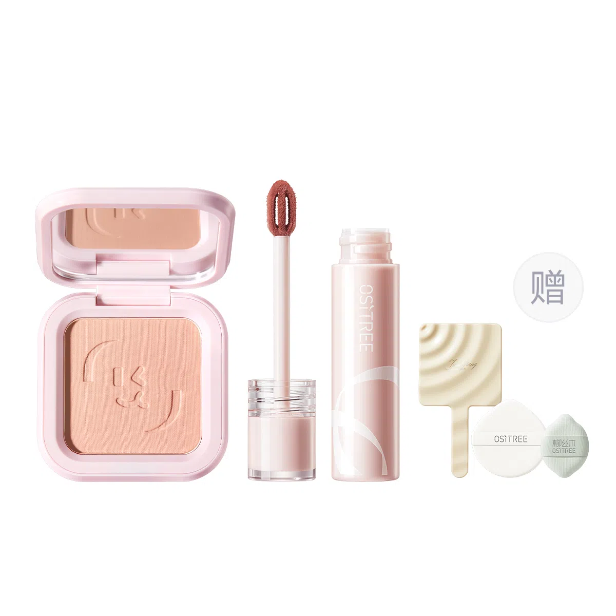 柳丝木 元气蜜桃系列 彩妆套装 易上色丝绒自然磨皮哑光修饰肤色修饰轮廓