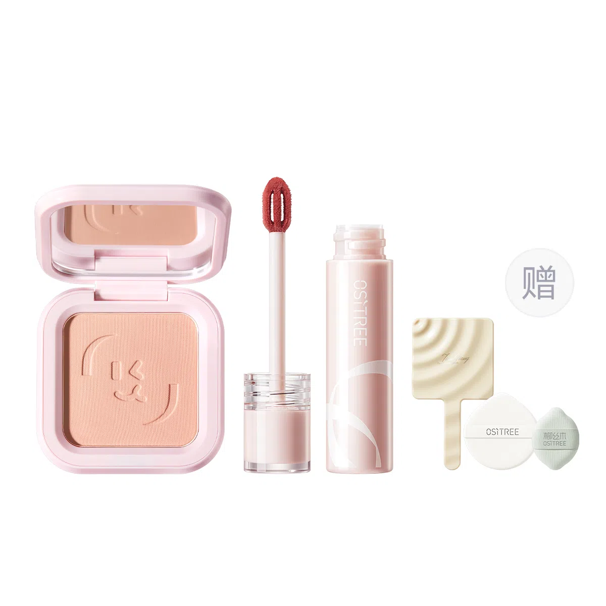 柳丝木 元气蜜桃系列 彩妆套装 易上色丝绒自然磨皮哑光修饰肤色修饰轮廓