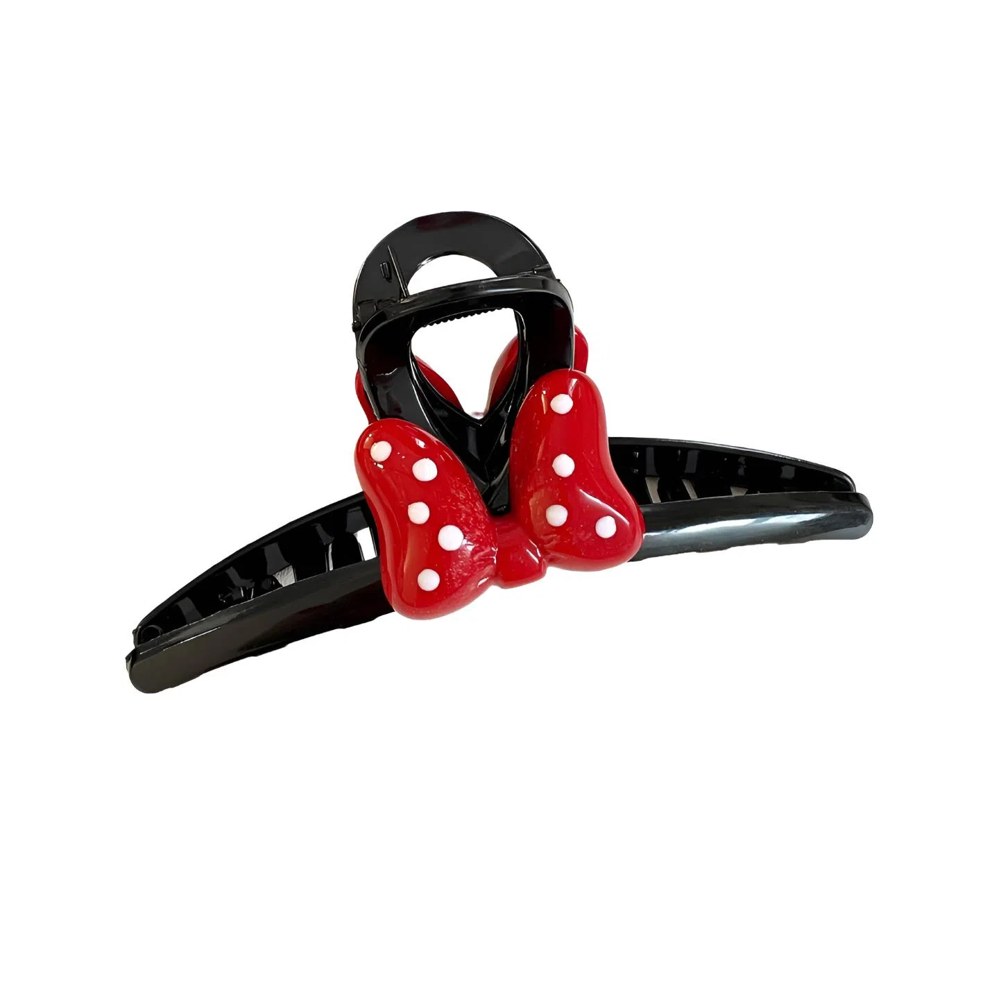 丹琴 甜美可爱蝴蝶结 红色波点抓夹大号高级感后脑勺气质盘发鲨鱼夹发卡头饰#好运 亚克力 发夹 女款