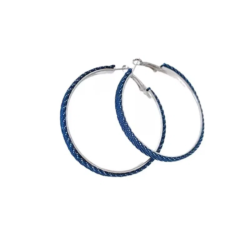 尚先生 大圈圈高级感轻奢小众设计感耳圈耳饰 牛仔合金 耳环 女款