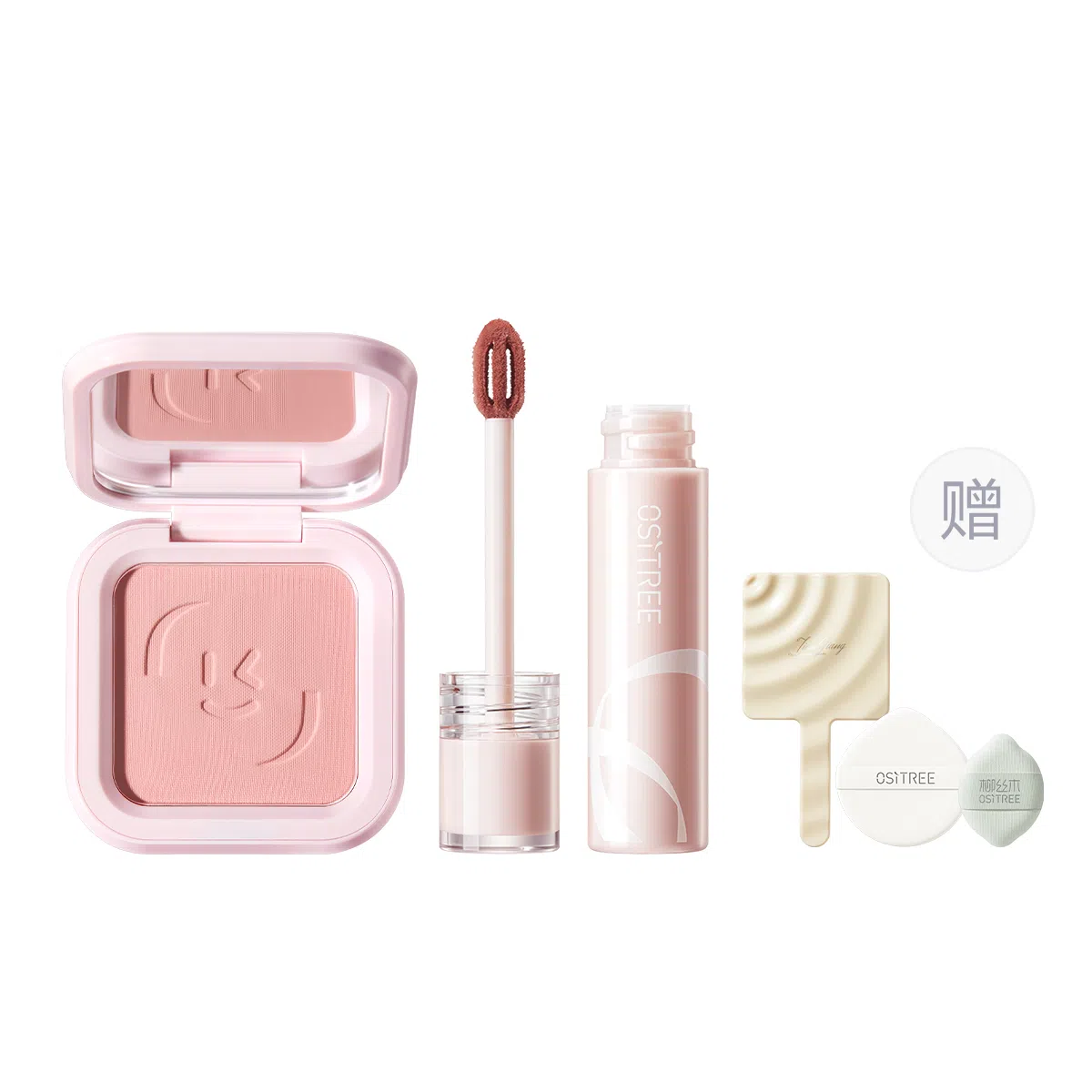 柳丝木 元气蜜桃系列 彩妆套装 易上色丝绒自然磨皮哑光修饰肤色修饰轮廓