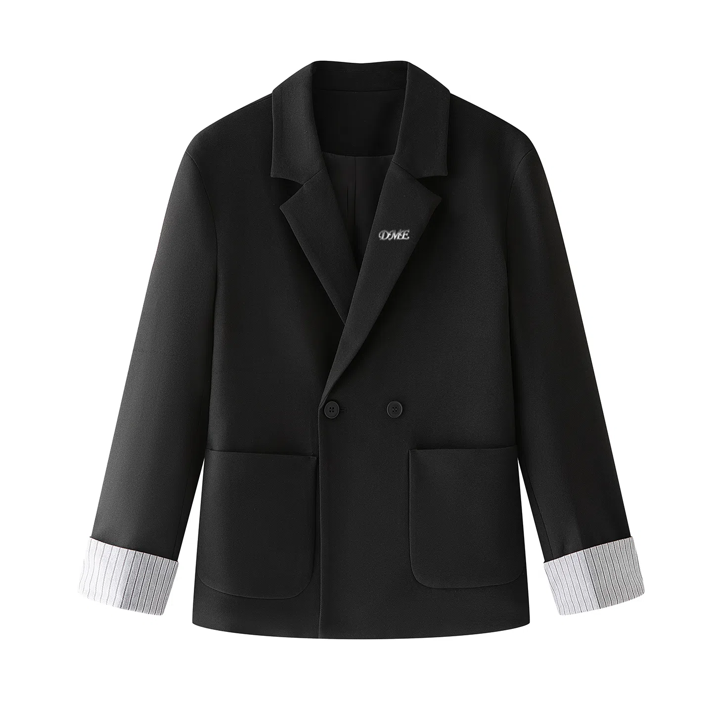 【dme】 秋季时髦双排两粒扣西服上衣气质拉满自带氛围感条纹内饰外套帅气松弛感西装 男女同款
