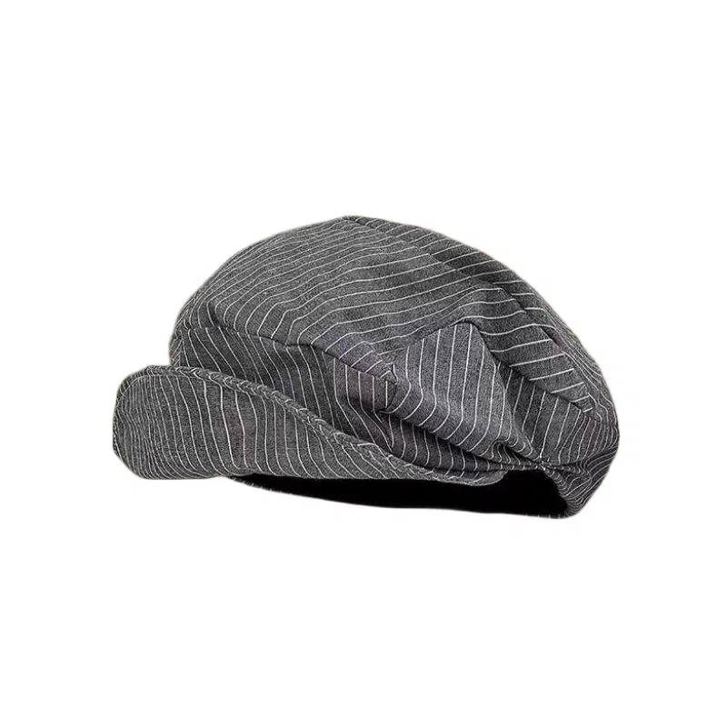 EEEENO Soft Brim Striped Newsboy Cap