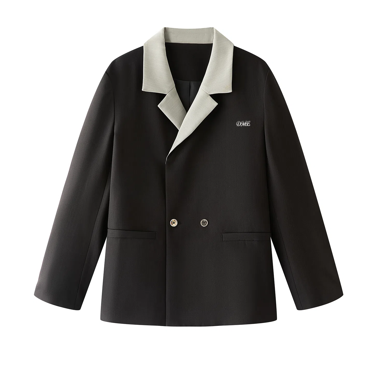 【dme】 多场合高级感拼色西服上衣秋季百搭时髦宽松时尚潮牌品质外套高回头率休闲西装 男女同款