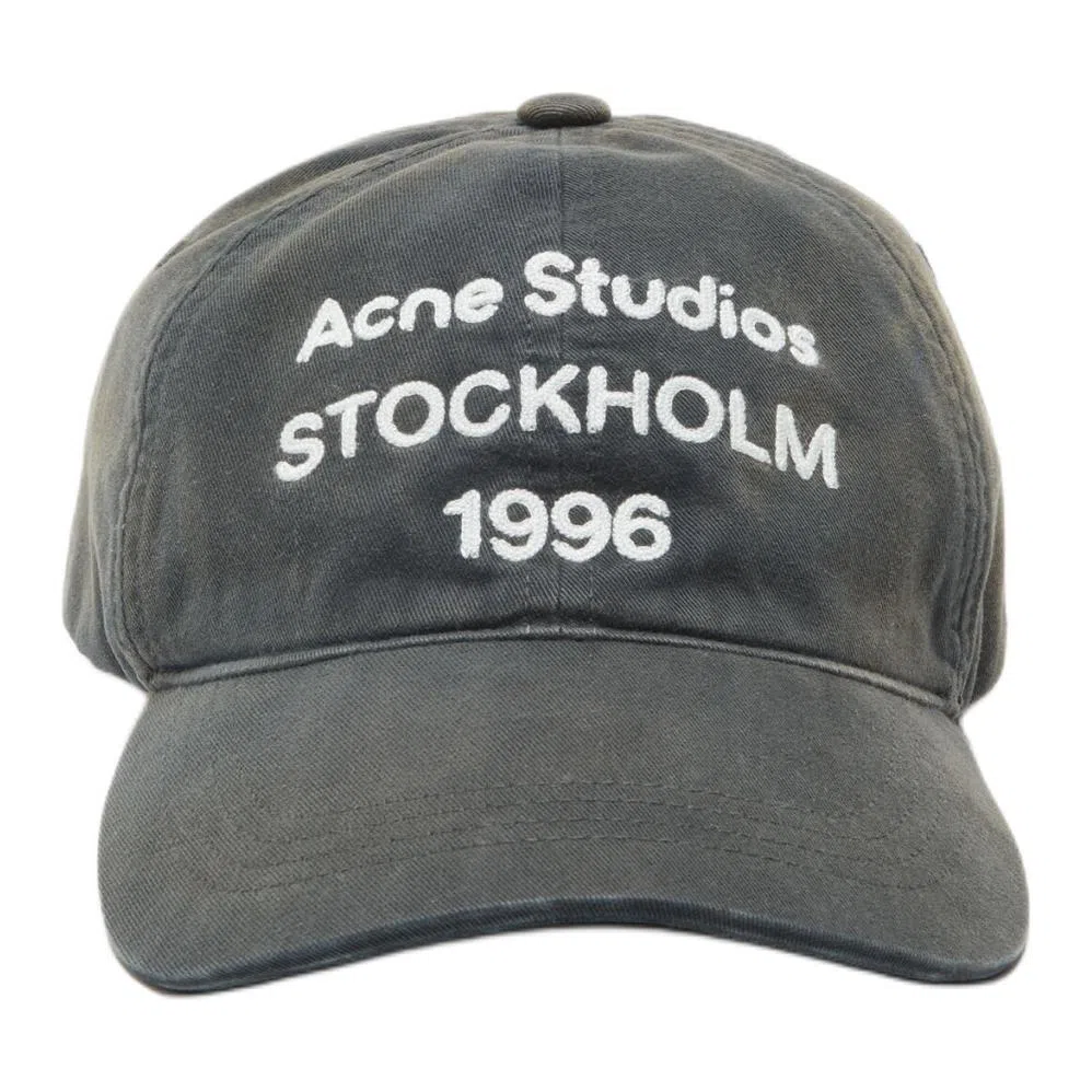 Acne Studios Logo Cotton Cap Black