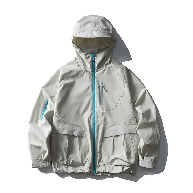 山系户外徒步登山舒适时尚连帽短款外套 冲锋衣 男女同款