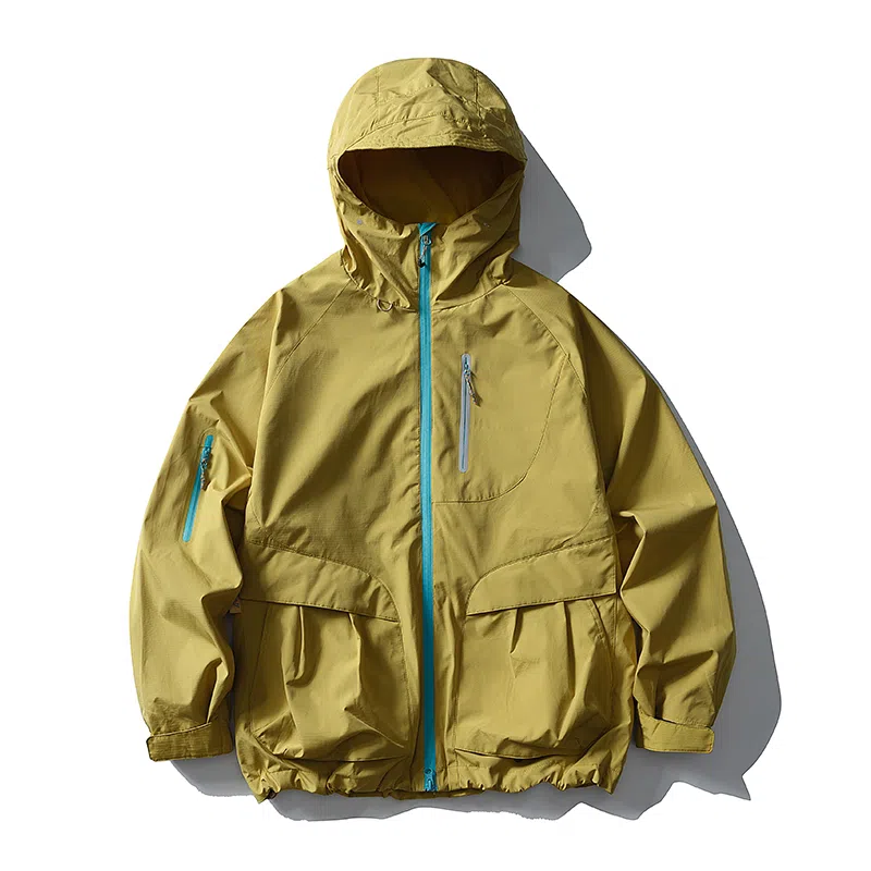 山系户外徒步登山舒适时尚连帽短款外套 冲锋衣 男女同款