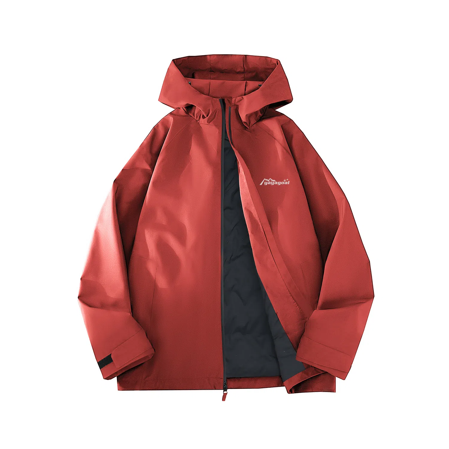 鸭鸭 简约品牌字母纯色拼接宽松休闲连帽户外防水防风羽绒服 男女同款