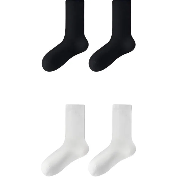 妮轻 蚕丝夏季薄款纯色中筒袜 女款