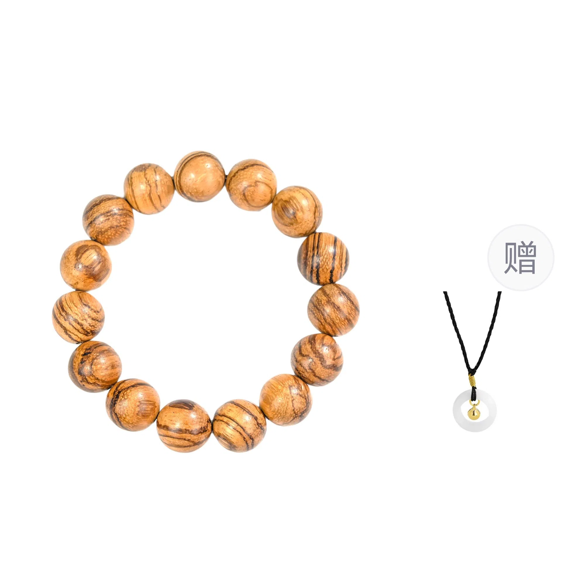 物㯖 国潮新中式文玩佛珠手链复古文艺民族风百搭纳福转运珠基础款单圈紫檀绿檀盘玩沉香木质念珠送礼盒 檀木 木作手串 男女同款情侣款