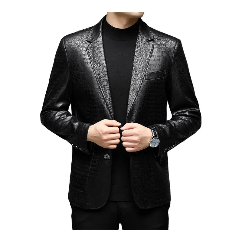 太子龍 纯色舒适时尚皮衣 男款