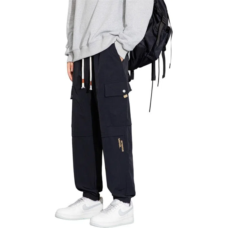 顶峰保罗 美式复古宽松直筒加绒加厚工装长裤无性别主义痞帅潮流百搭秋冬穿搭束脚休闲裤 男女同款