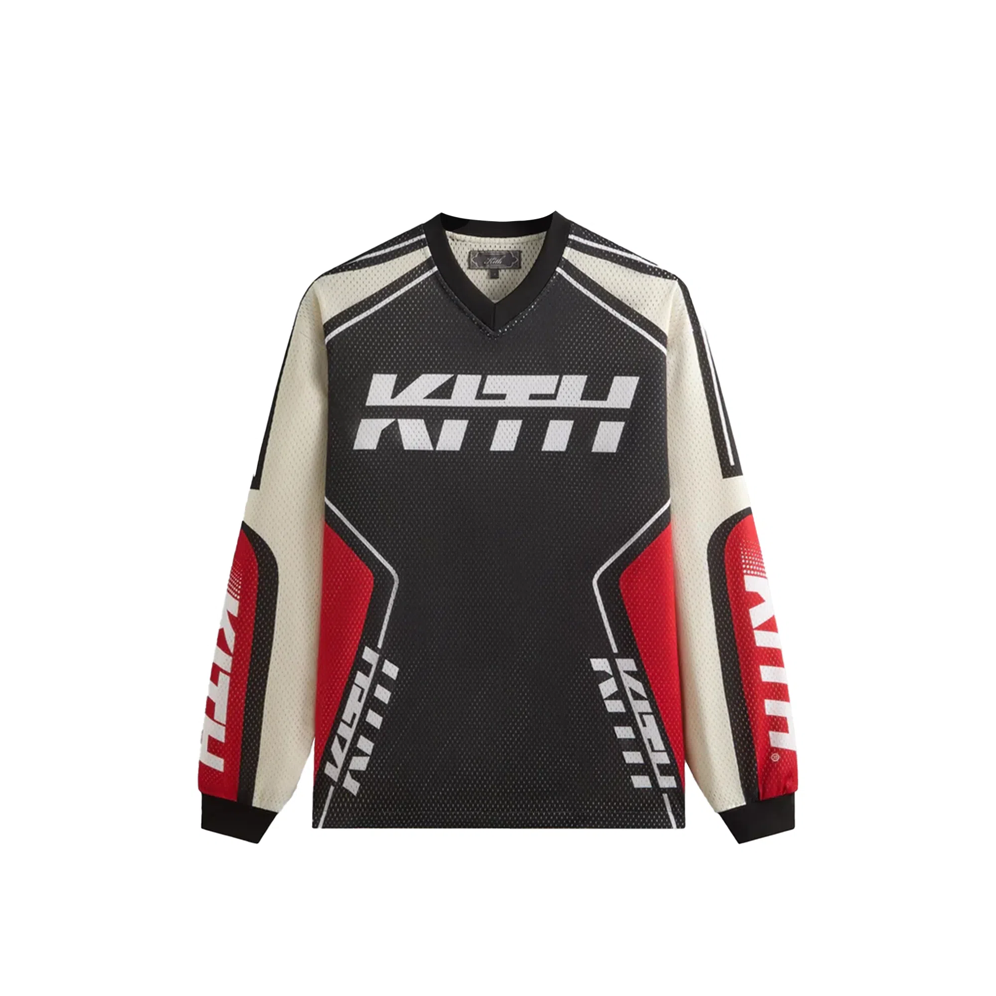 KITH FW25 Moto Mesh Donovan V-Neck Long Sleeve Tee