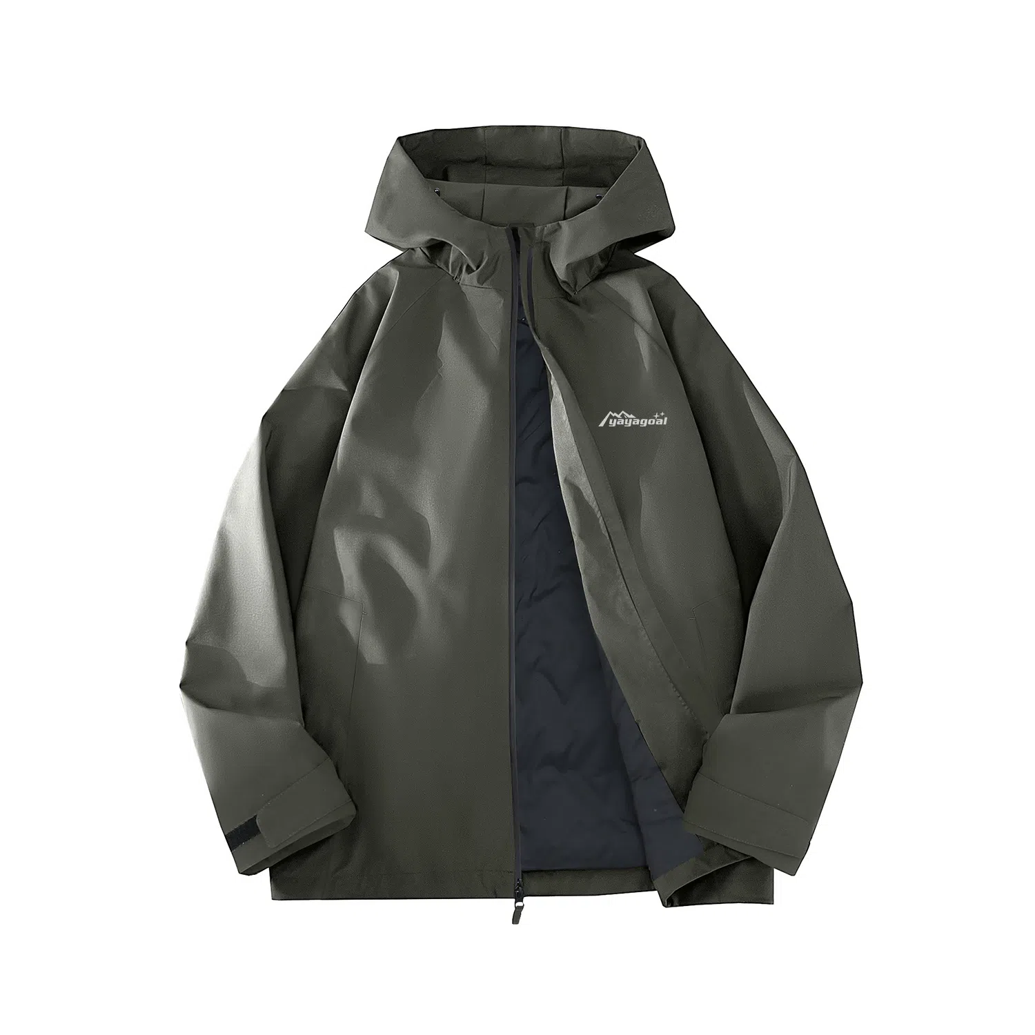 鸭鸭 简约品牌字母纯色拼接宽松休闲连帽户外防水防风羽绒服 男女同款