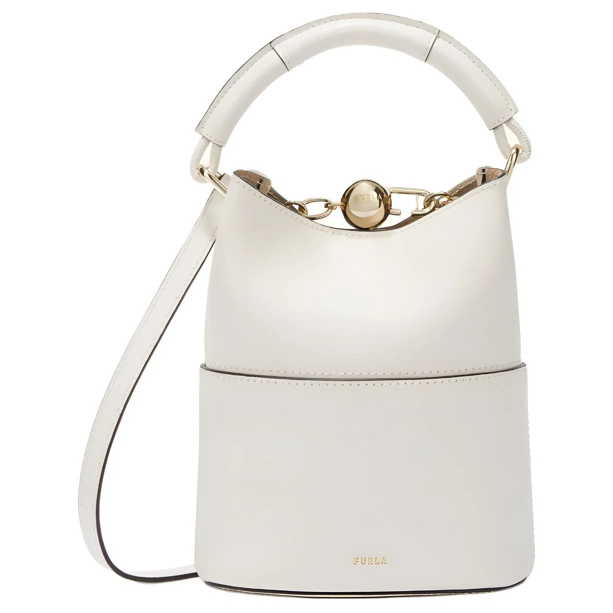 Furla Mini Bucket Bag Cream Oatmeal