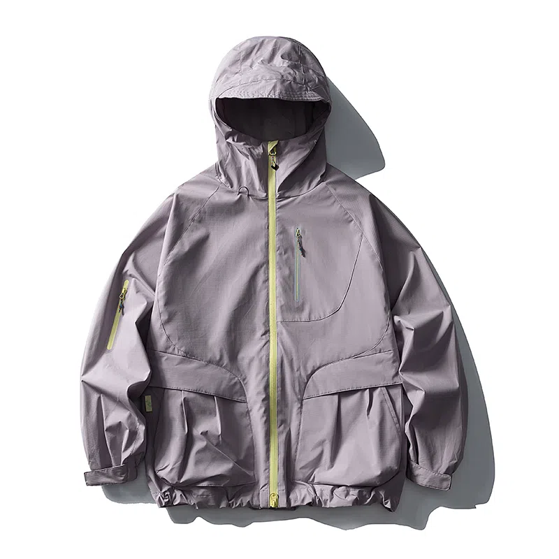 山系户外徒步登山舒适时尚连帽短款外套 冲锋衣 男女同款