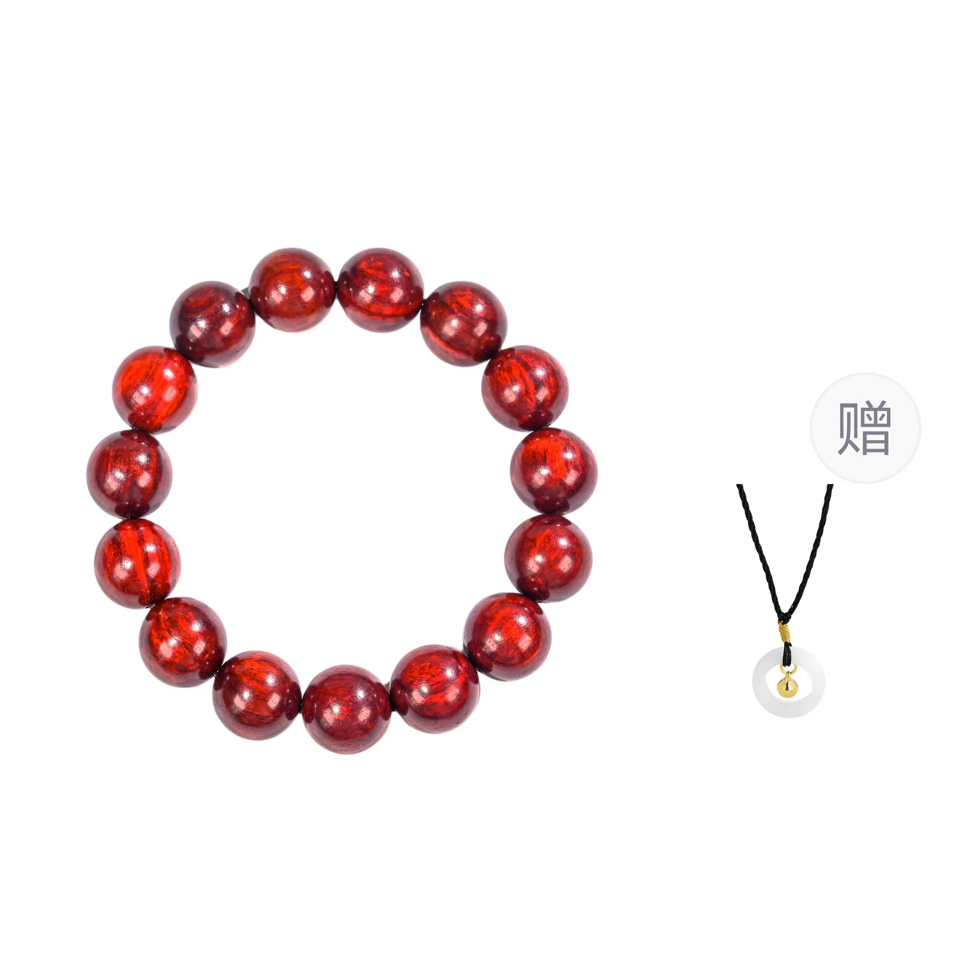 物㯖 国潮新中式文玩佛珠手链复古文艺民族风百搭纳福转运珠基础款单圈紫檀绿檀盘玩沉香木质念珠送礼盒 檀木 木作手串 男女同款情侣款