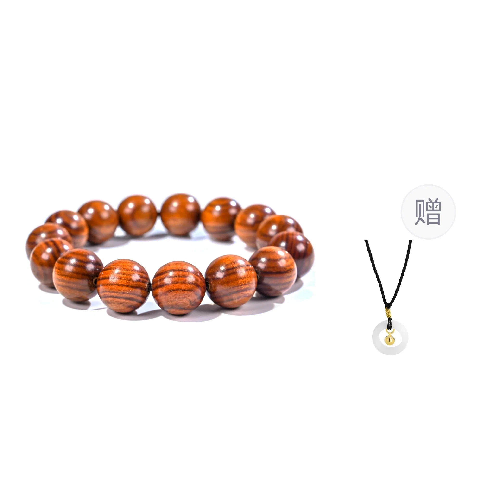 物㯖 国潮新中式文玩佛珠手链复古文艺民族风百搭纳福转运珠基础款单圈紫檀绿檀盘玩沉香木质念珠送礼盒 檀木 木作手串 男女同款情侣款