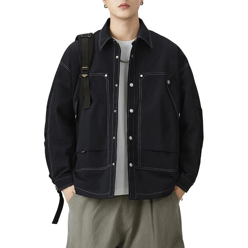 金盾 潮流长袖翻领夹克外套 男款