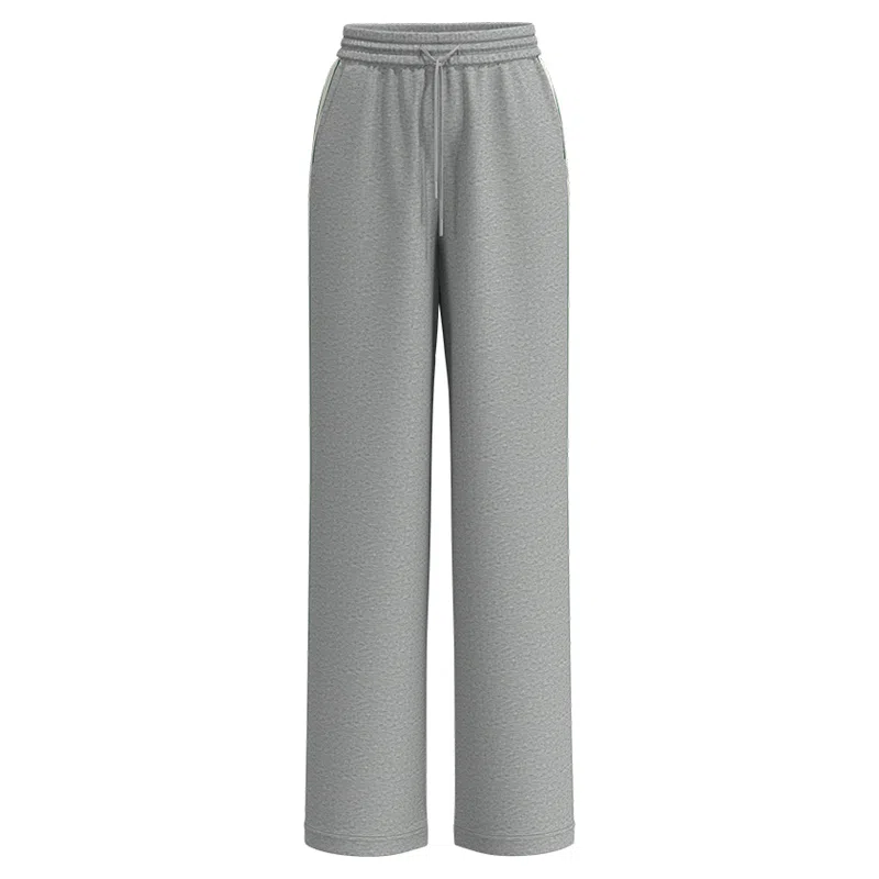 URBAN REVIVO Colorblock Casual Pants Light Grey