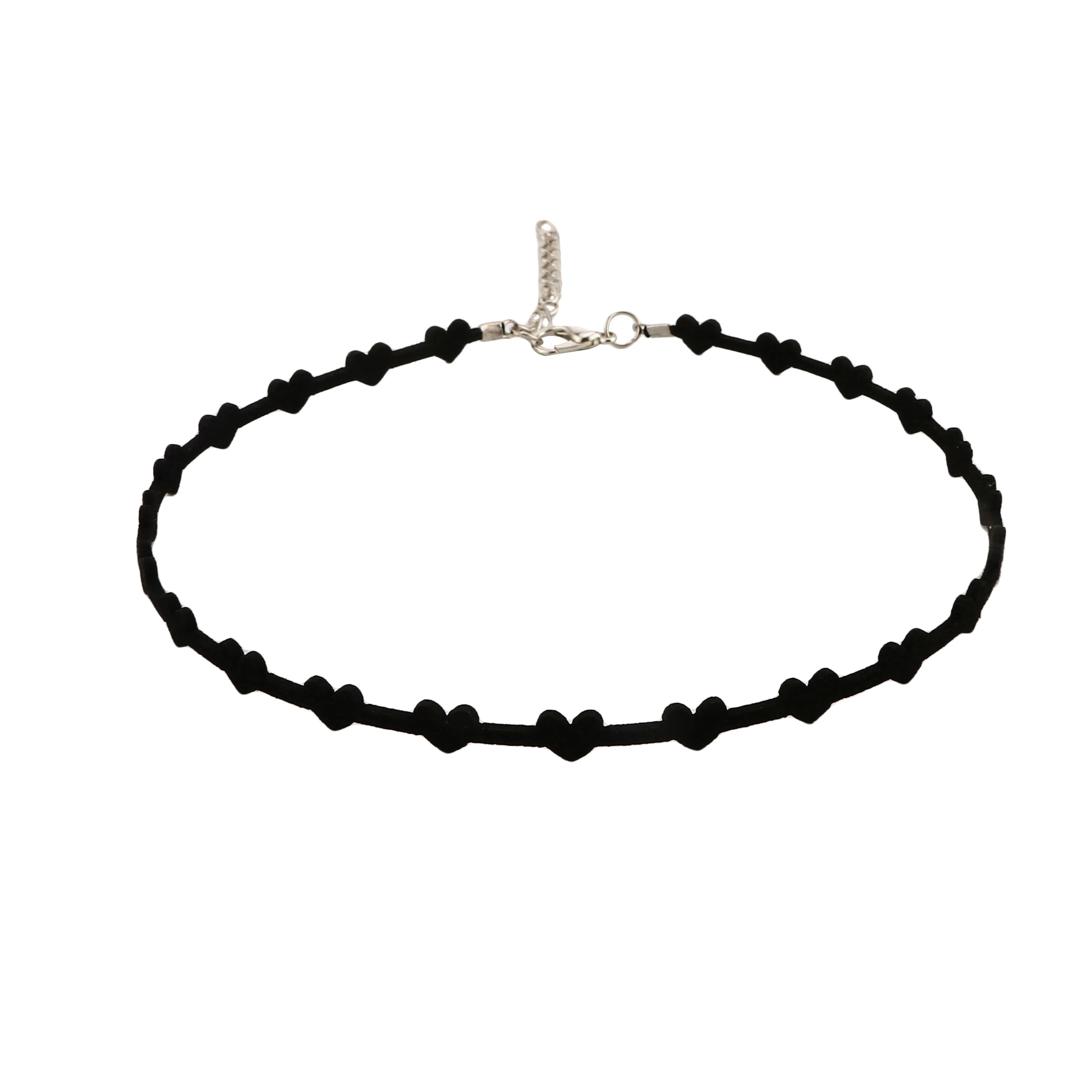 【黑桃心choker显白显瘦】 攸委 高级感暗系可爱甜酷少女爱心项圈百搭时尚小众设计 丝绒布 不褪色创意成人女 搭配卫衣项链同款 女款