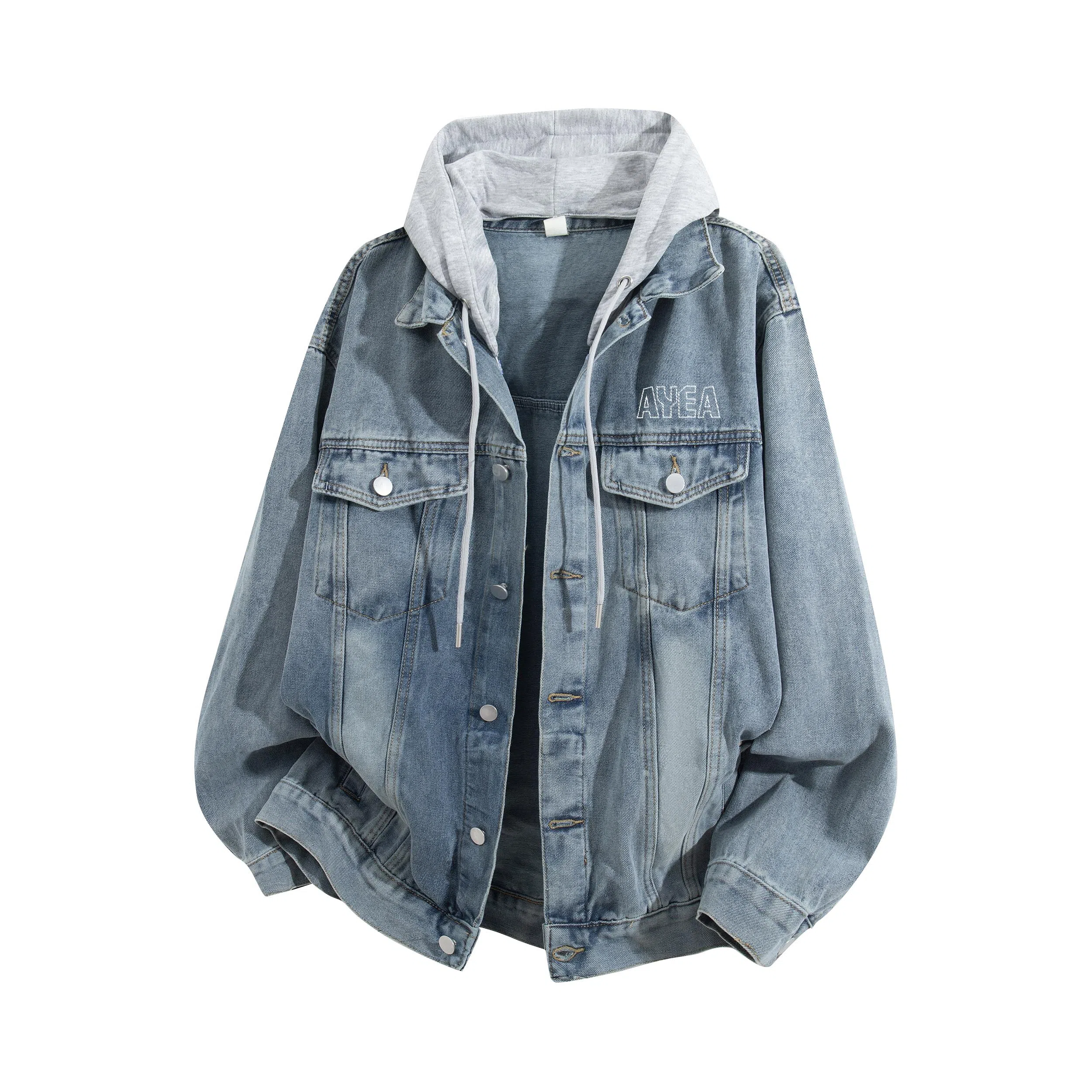 AYEA Vintage Washed Denim Hoodie Jacket