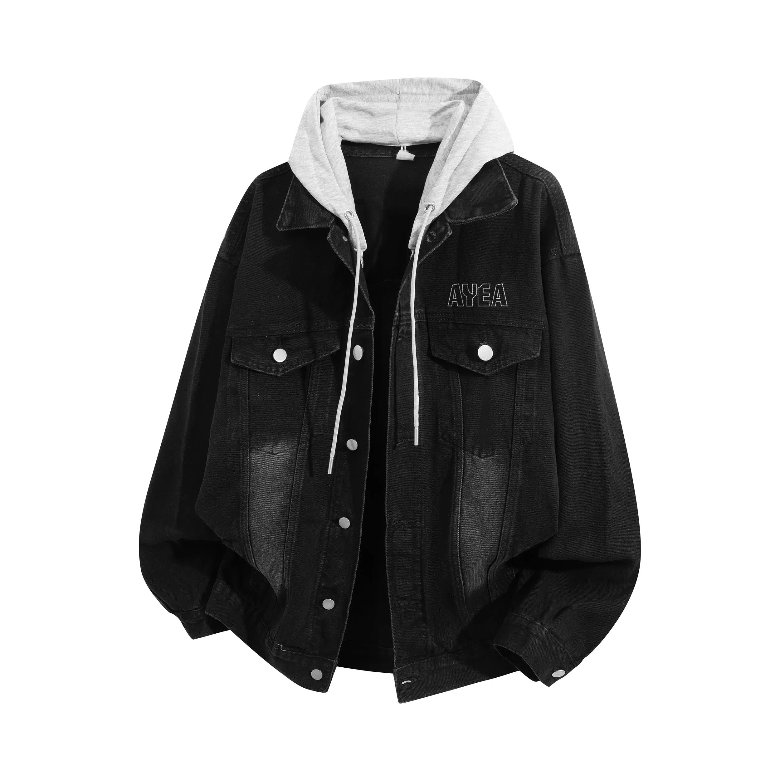 AYEA Vintage Washed Denim Hoodie Jacket