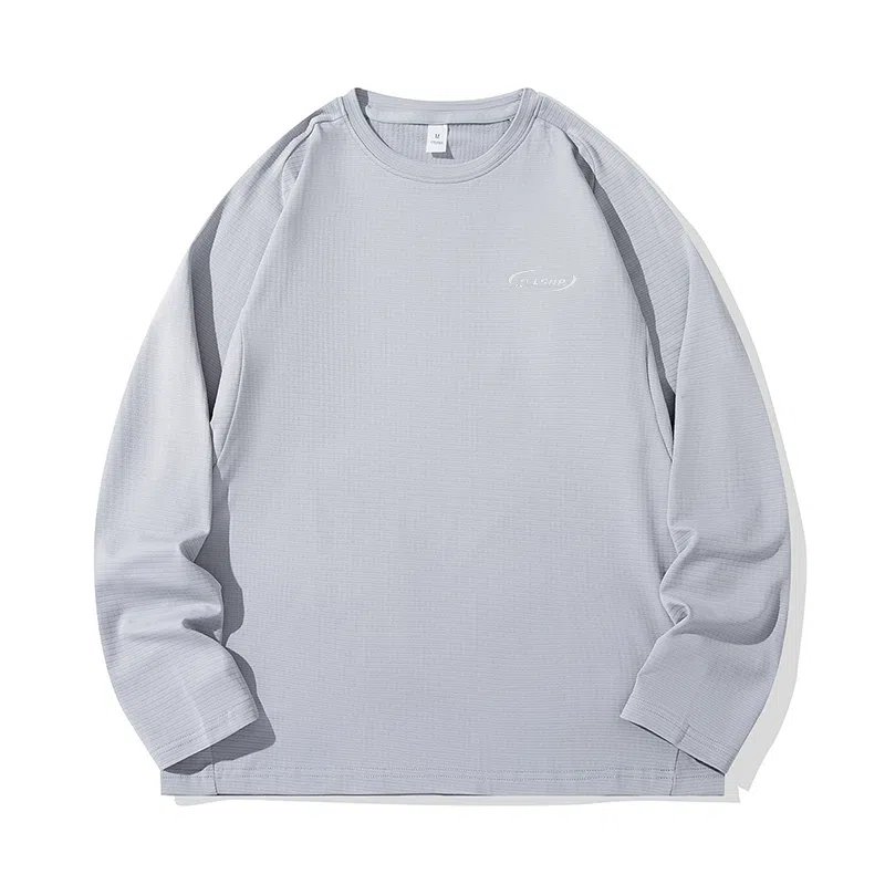 LISENPOK 210g Double Layer Grid Long Sleeve Tee