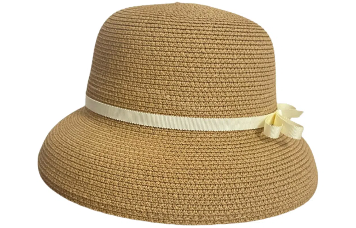 优幽兰 复古赫本风蝴蝶结礼帽时尚百搭夏季遮阳防晒帽气质优雅盆帽度假风海边显脸小草帽潮#好运 纤维素材料 渔夫帽 女款