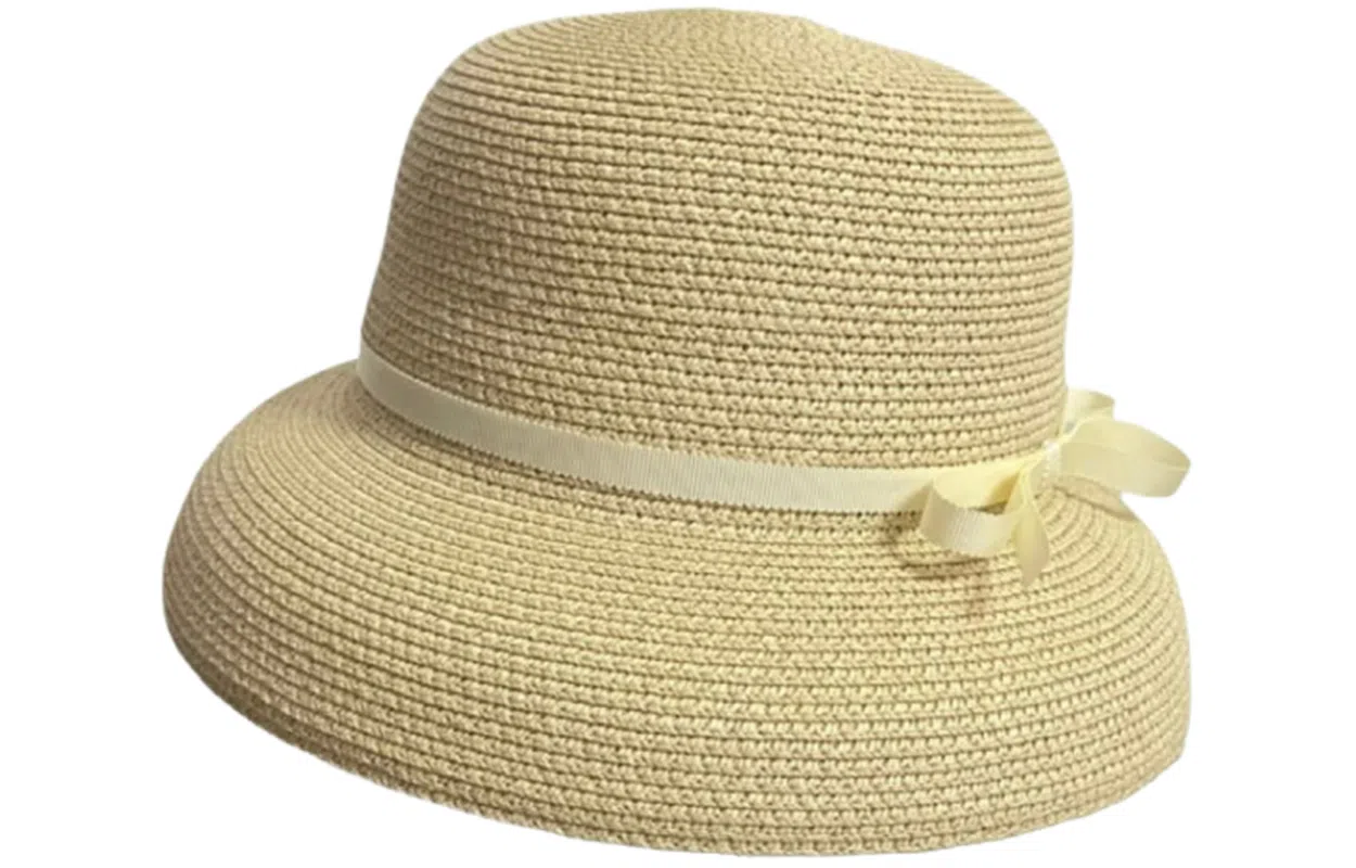 优幽兰 复古赫本风蝴蝶结礼帽时尚百搭夏季遮阳防晒帽气质优雅盆帽度假风海边显脸小草帽潮#好运 纤维素材料 渔夫帽 女款