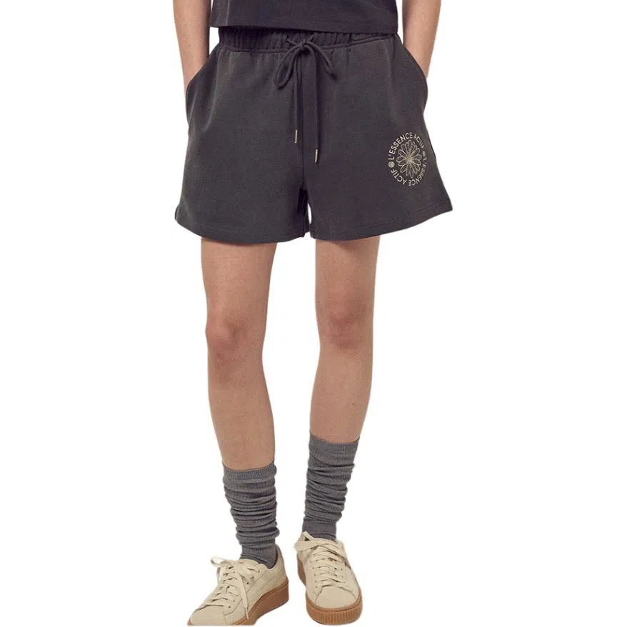 MARDI MERCREDI FW25 SWEAT SHORTS PIGMENT WASHING_CHARCOAL CREAM