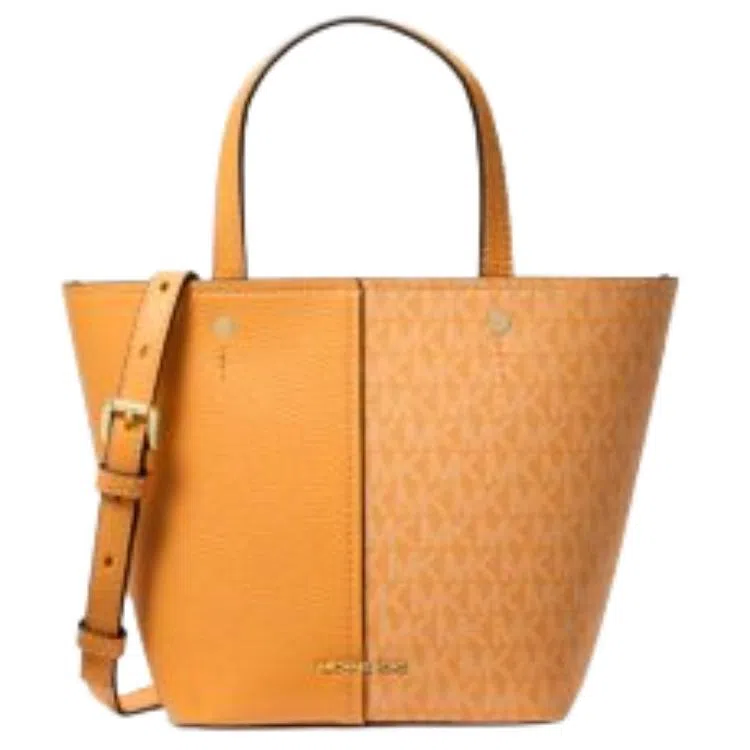 Michael Kors MK Patchwork Leather Tote Medium Honey Wheat