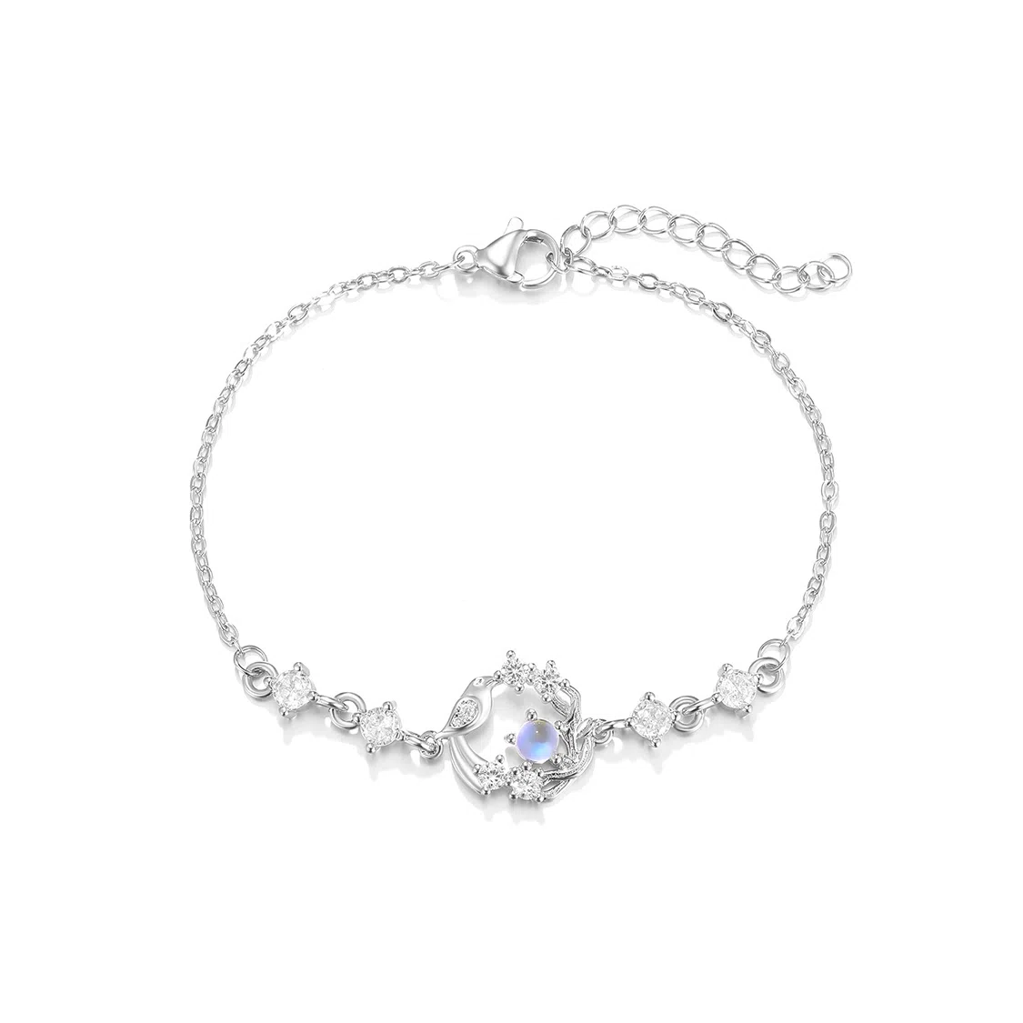 珂里 甜美小清新蓝桉遇鸟轻奢小众高级感简约百搭手饰温柔气质灵动日常通勤 琉璃 玉石手链 女款