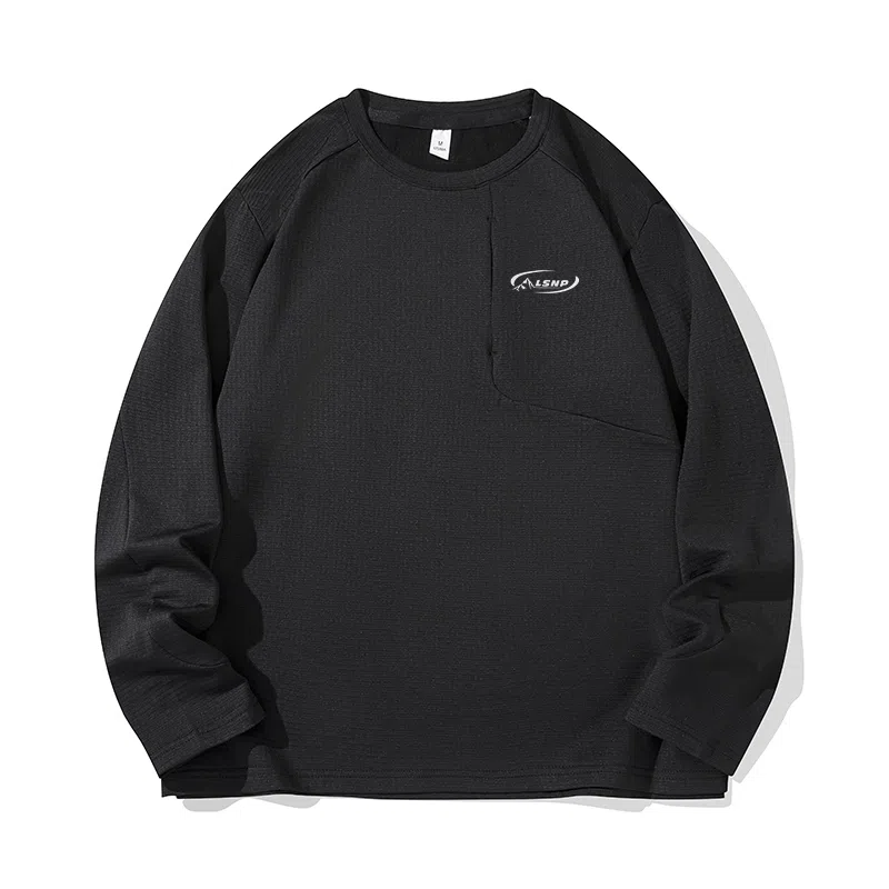 LISENPOK Double Layer Grid Pocket Sweatshirt