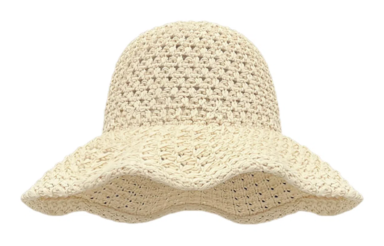 优幽兰 韩系氛围感小清新镂空草编帽子女时尚百搭简约高级感夏季出游度假防紫外线草帽海边沙滩拍照打卡遮阳帽潮 聚酯纤维 渔夫帽 女款