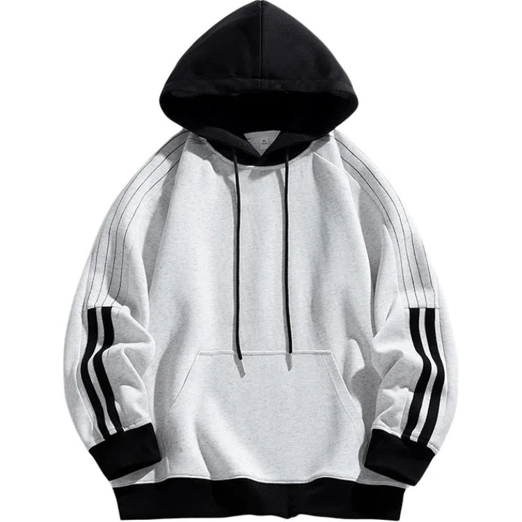 太子龍 宽松连帽条纹长袖卫衣 男女同款