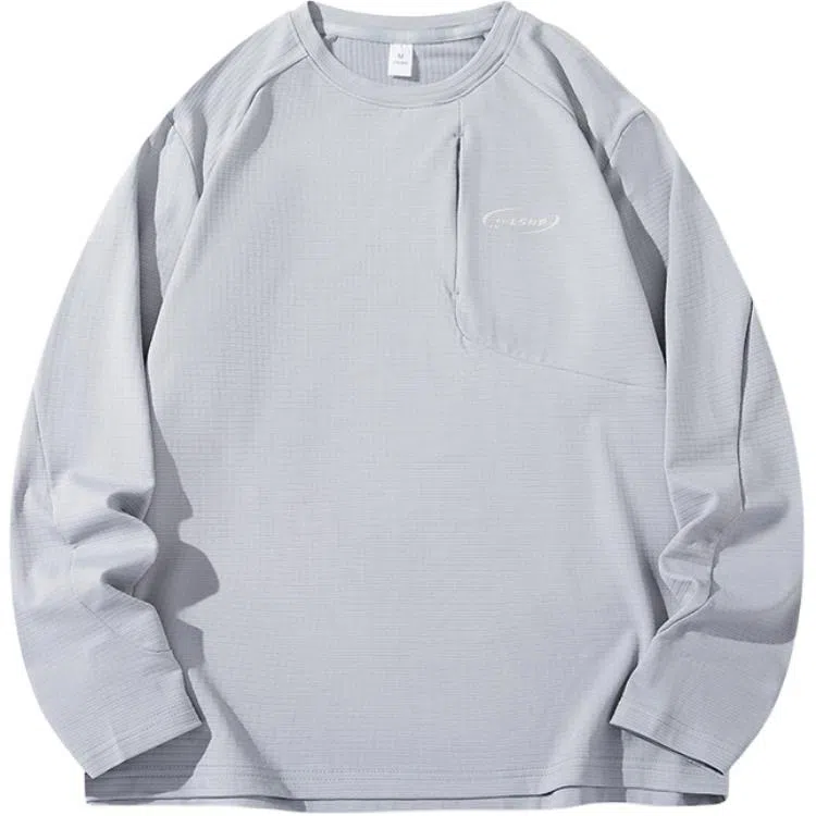 LISENPOK Double Layer Grid Pocket Sweatshirt