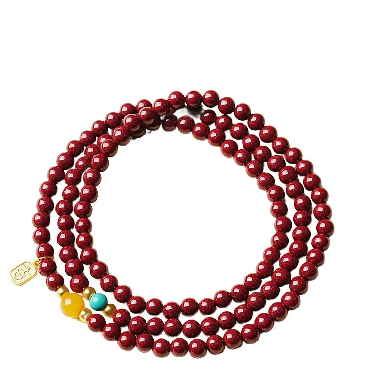 仙园韵 女款三圈手链叠戴#好运 朱砂 手串 女款