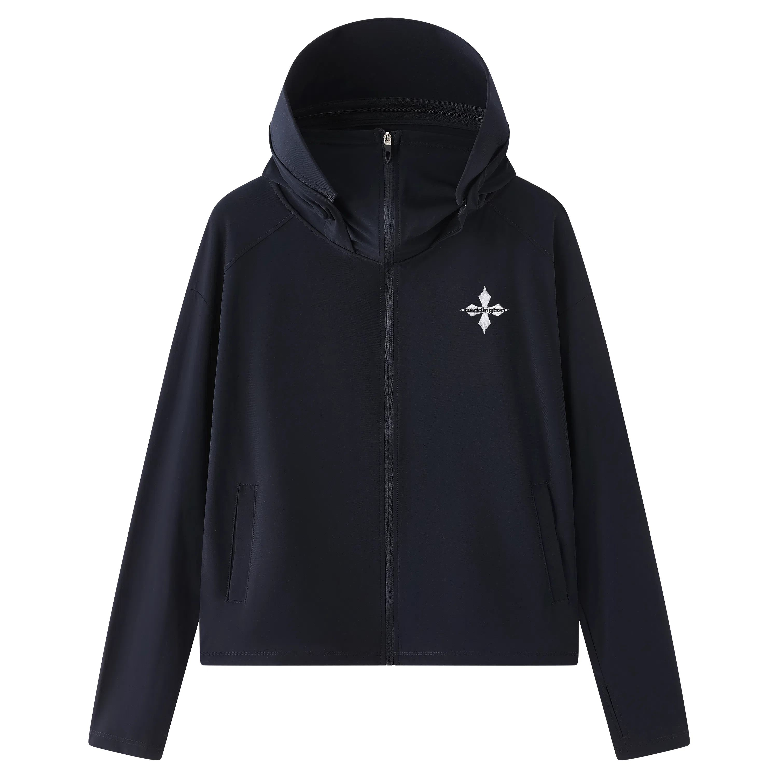 帕丁顿熊 基础款复古简约十字菱形刺绣纯色宽松短板连帽户外功能性凉感高弹力亲肤超轻速干透气皮肤衣防水防紫外线 凉感超轻透气防晒服 男女同款