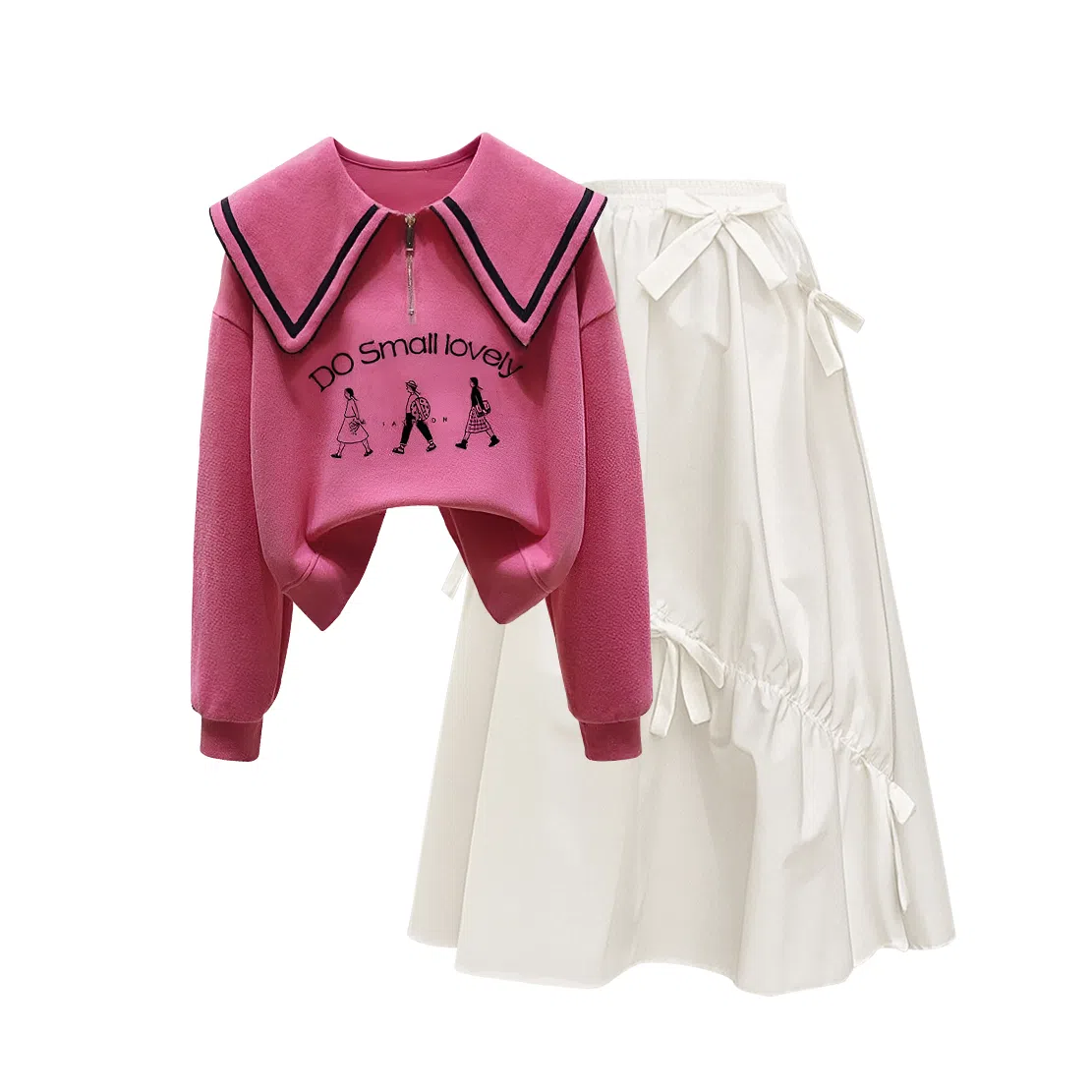 棉购 气质简约长袖上衣优雅百搭裙子裙装套装 女款