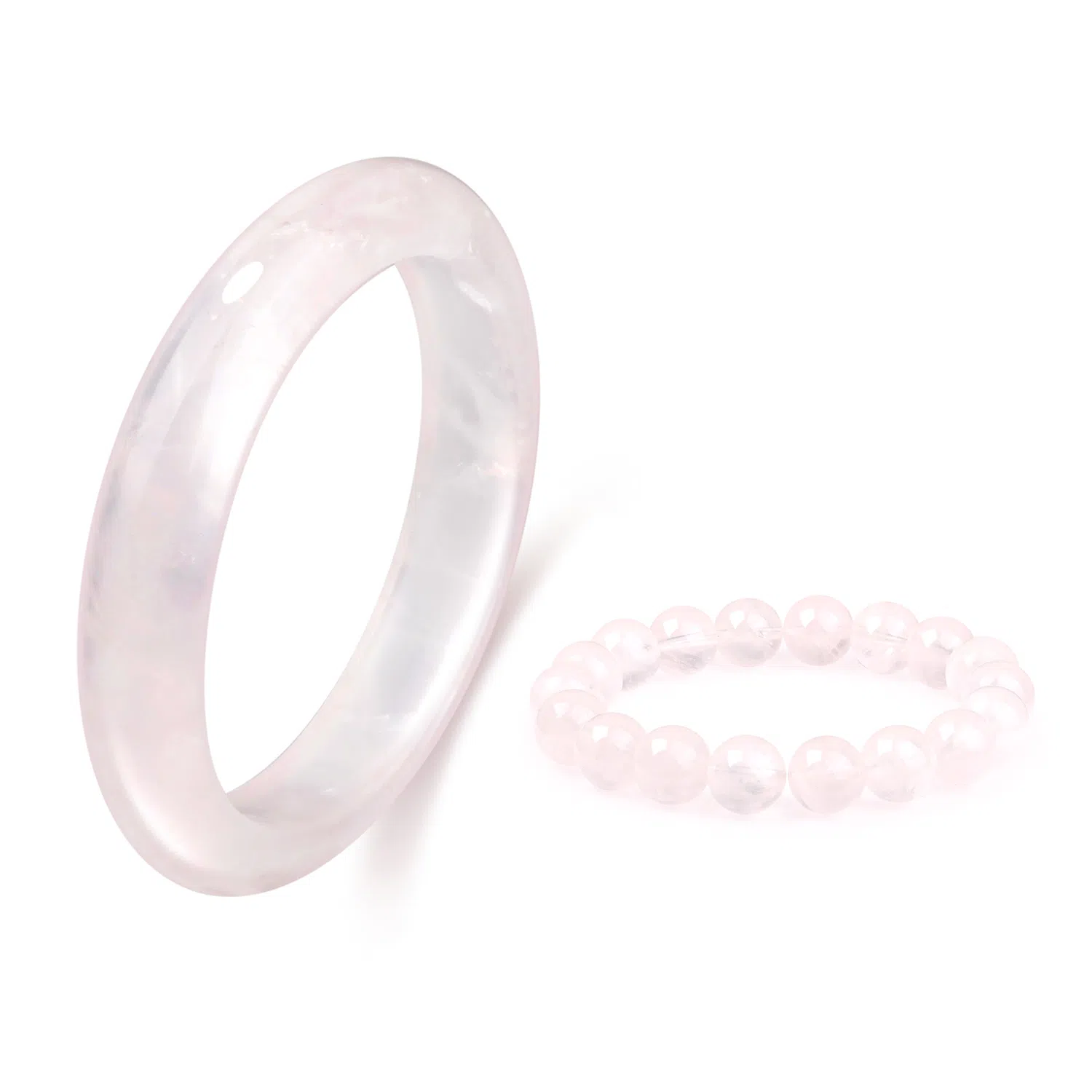 【透亮粉晶】 老凤祥 樱花淡粉 温柔晶石 桃花转运早日脱单 新中式精致古风透亮樱花粉 百搭高级感轻奢#好运天然 粉水晶 手镯 女款