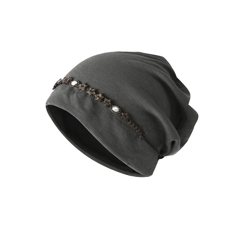 祎步康 民族风复古五角星流苏包头帽高级感扎染串珠大头围小众 棉涤 帽子 女款