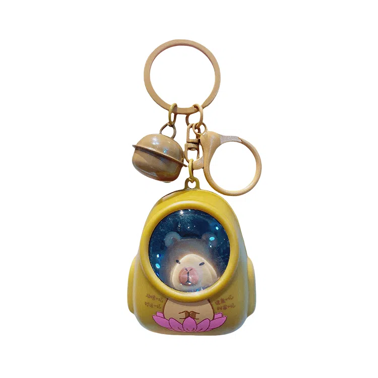 玄唐 创意卡皮巴拉太空舱钥匙扣可发光小夜灯包包 亚克力 挂件 男女同款情侣款