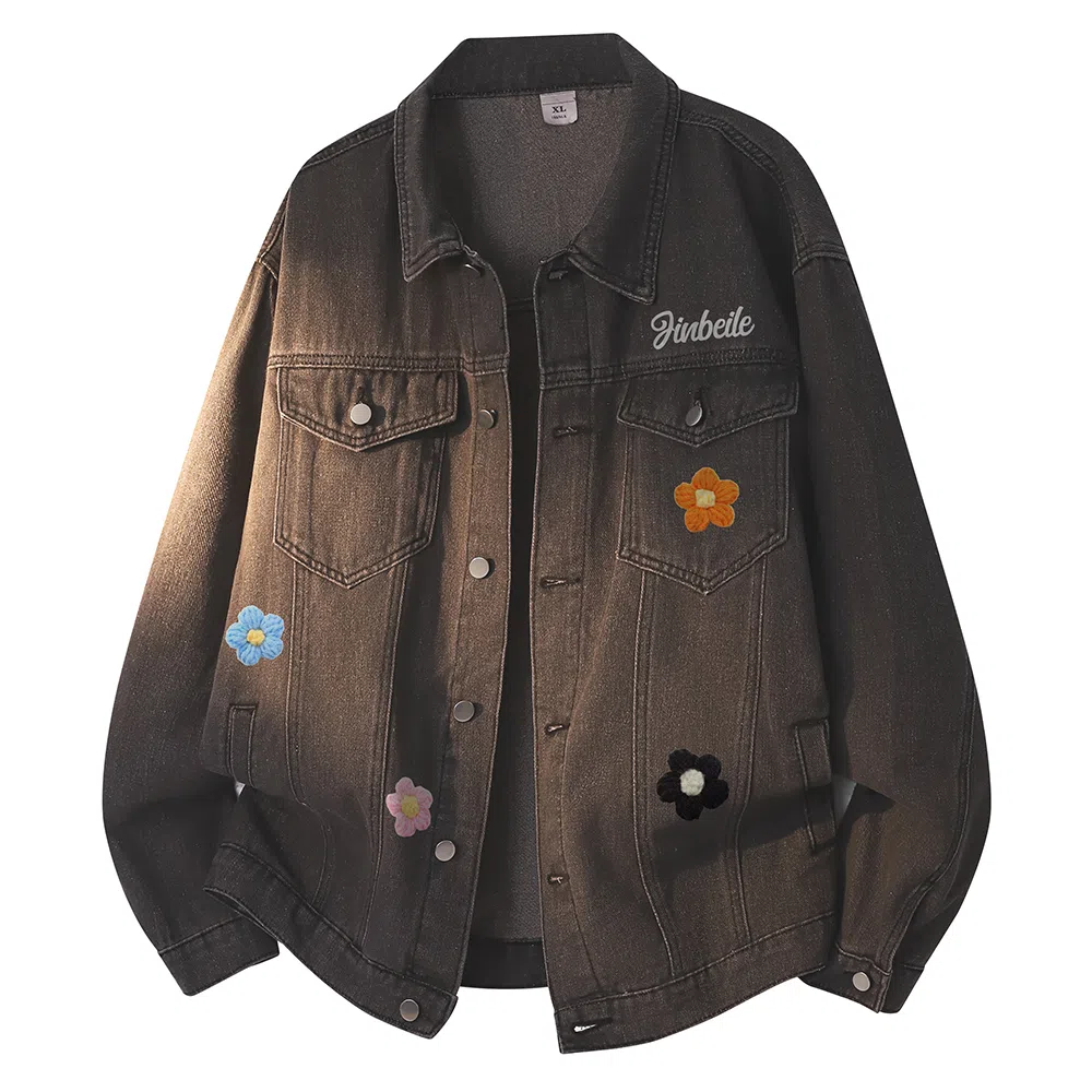 Kinbelle Detachable Flower Denim Jacket
