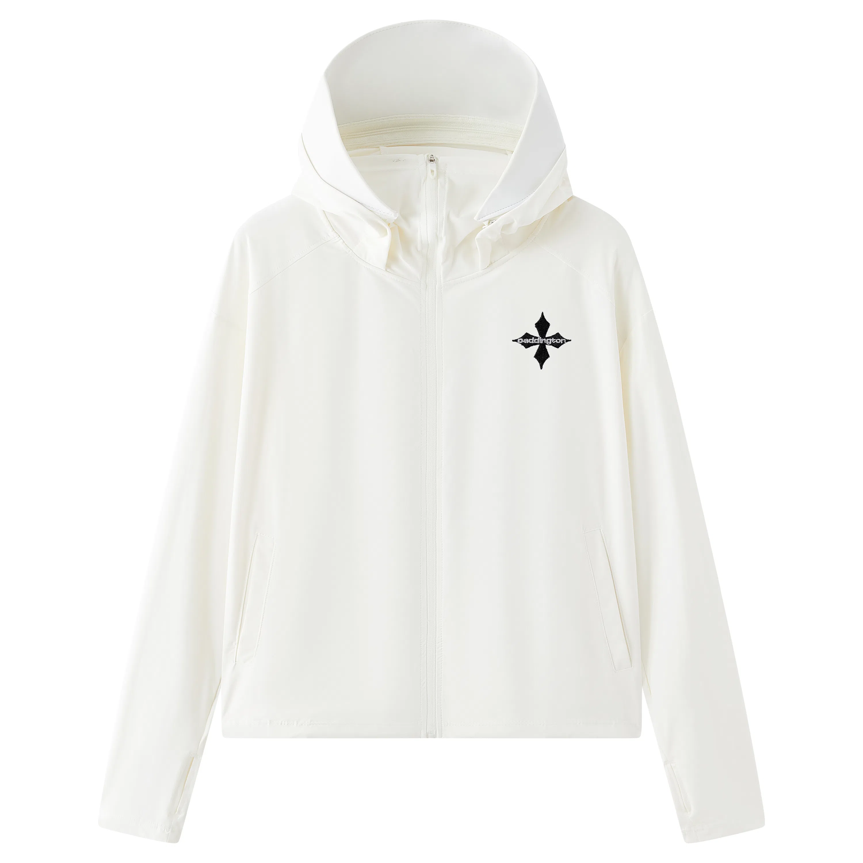 帕丁顿熊 基础款复古简约十字菱形刺绣纯色宽松短板连帽户外功能性凉感高弹力亲肤超轻速干透气皮肤衣防水防紫外线 凉感超轻透气防晒服 男女同款